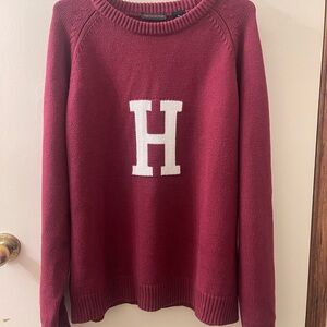 Harvard Collection "H" Varsity Knit Sweater